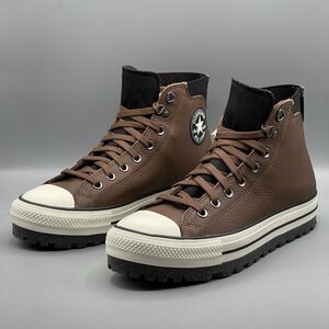 Converse Men's 9.5 Boots Leather Waterproof Sneakers Brown Winter CTAS City Trek